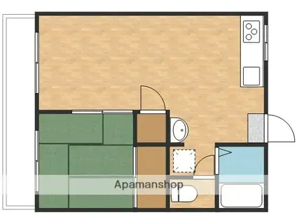 リバーハイツ(1LDK/2階)の間取り写真