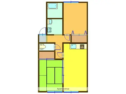 セジュール小林(2LDK/2階)の間取り写真
