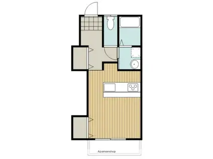 ループハイツ霧島(ワンルーム/1階)の間取り写真