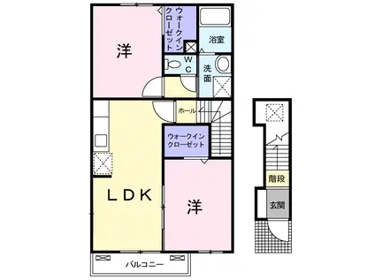 ヴィルメゾン(2LDK/2階)の間取り写真