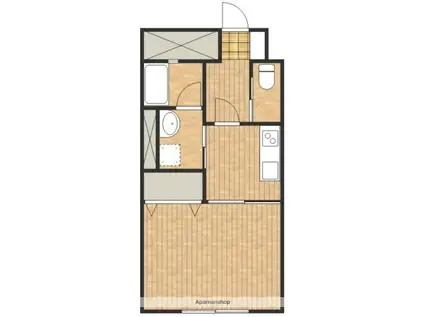 ウェルネスト西赤坂(1K/4階)の間取り写真