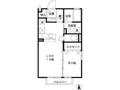 グランカーサ(1LDK/1階)の間取り写真