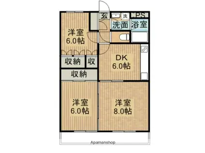 レイソル96(3DK/3階)の間取り写真