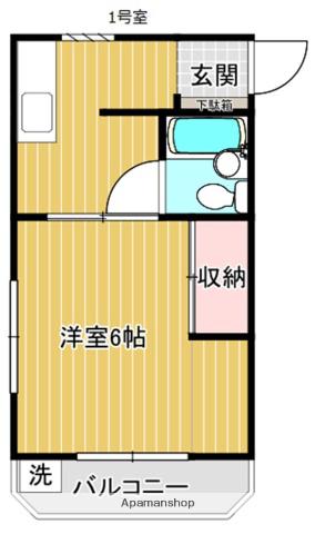 コーポ泉ヶ丘(1K/2階)の間取り写真
