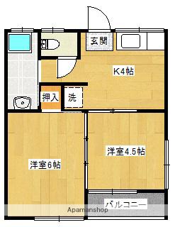 吉岡アパート(2K/2階)の間取り写真
