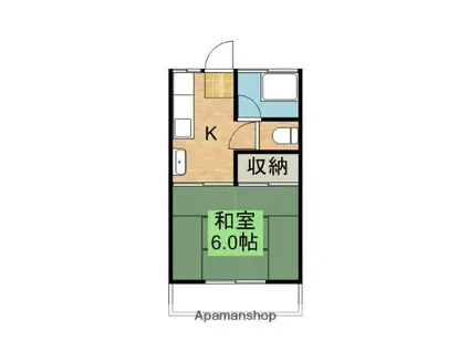 都北ハイツ(1K/1階)の間取り写真