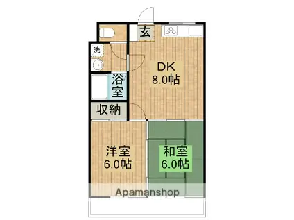 メゾンドサリエ(2DK/2階)の間取り写真