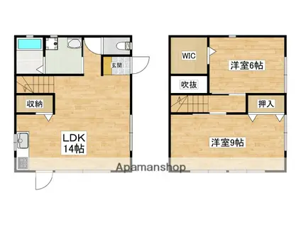 日豊本線 三股駅 バス乗車時間:10分 樺山停バス停で下車 徒歩10分 2階建 築18年(2LDK)の間取り写真