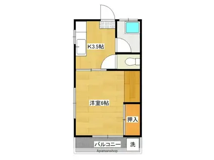 宮元アパート(1K/2階)の間取り写真