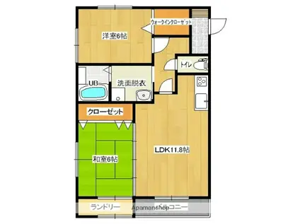 セントクレアヒルズ桜木(2LDK/1階)の間取り写真