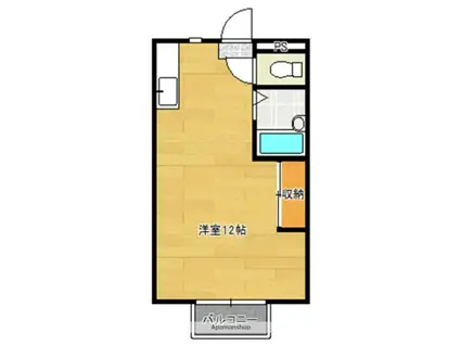 エレファントマンション11号館(ワンルーム/2階)の間取り写真