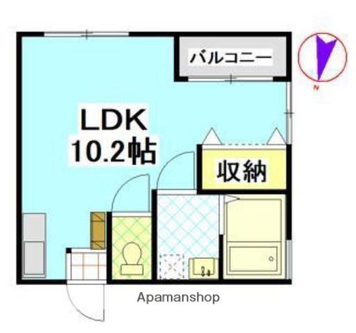 コートのざき(ワンルーム/2階)の間取り写真