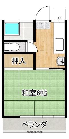 誠ハイツ(1K/2階)の間取り写真