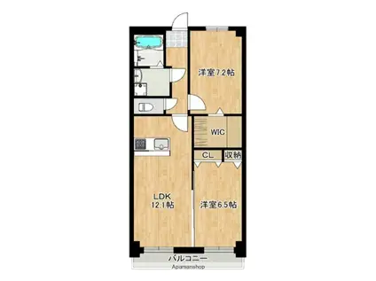 FELICE(2LDK/5階)の間取り写真