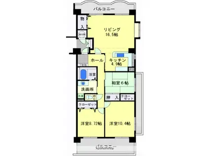 プレッソ城ヶ崎壱番館(3LDK/4階)の間取り写真