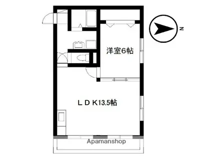 KTビル(1LDK/2階)の間取り写真