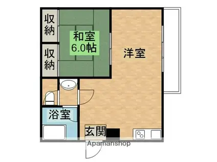 グラン宮崎(1LDK/4階)の間取り写真