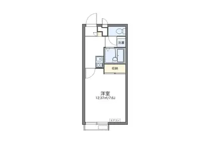 レオパレス浜川田(1K/2階)の間取り写真
