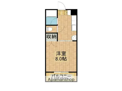 ホワイトスクエア(1K/1階)の間取り写真