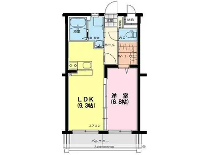 レトワール曽根(1LDK/1階)の間取り写真