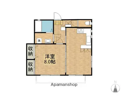 東大淀コーポ(1LDK/1階)の間取り写真