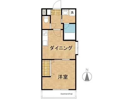 TS GRANDE清武(1DK/1階)の間取り写真