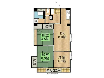 神宮ビル(3DK/2階)の間取り写真