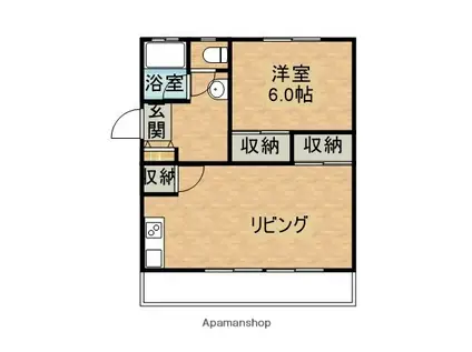 宮本アパート(1DK/5階)の間取り写真