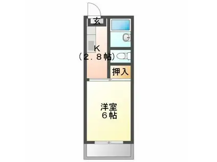 イーストコスモビル(1K/4階)の間取り写真