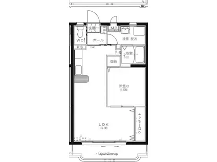 ピュアハイツ(1LDK/3階)の間取り写真