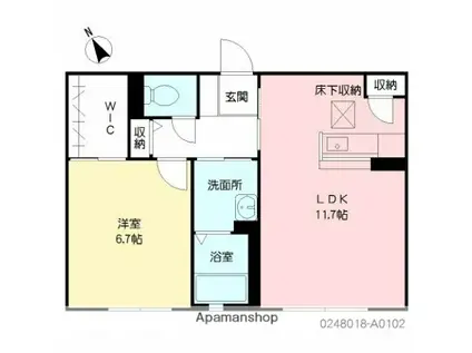 シャーメゾンボヌール(1LDK/1階)の間取り写真