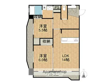 プレシャスコート(2LDK/2階)の間取り写真