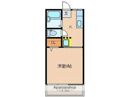 フォーブル祇園(1K/1階)の間取り写真