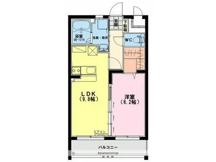 マリア・カーサ(1LDK/4階)の間取り写真