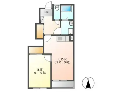 CASA 1(1LDK/1階)の間取り写真