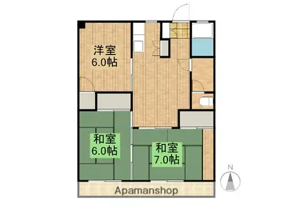 藤澤コーポ(3DK/3階)の間取り写真