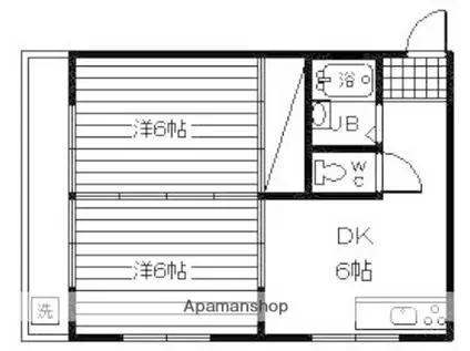 オリエントビル(1DK/4階)の間取り写真