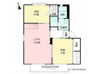 ザ・グリーンメイプル(2LDK/2階)の間取り写真