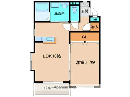 エスペランサKOBE(1LDK/2階)の間取り写真