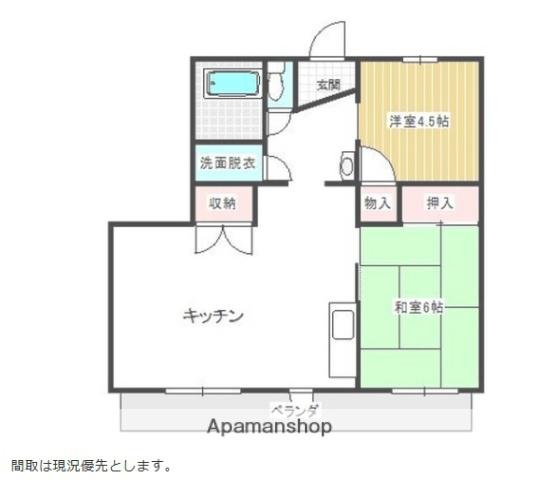 仁田脇マンション(2LDK/4階)の間取り写真