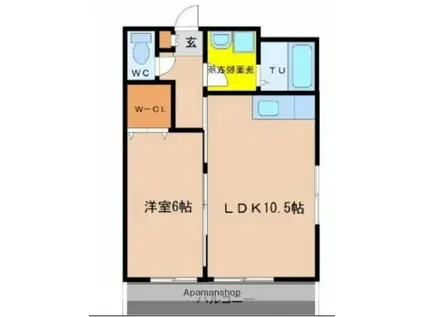 トピカヒル(1LDK/6階)の間取り写真
