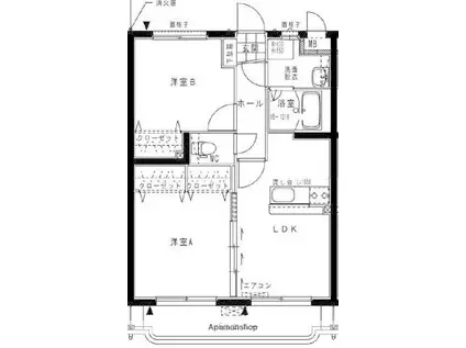 サニーコート笹目(2LDK/2階)の間取り写真