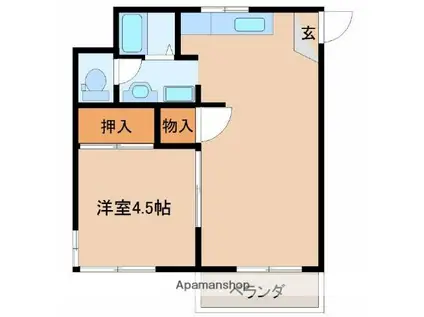 メゾン河口(1LDK/1階)の間取り写真