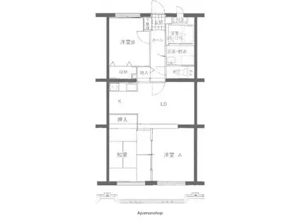 第2ユーミーハイツ(3DK/4階)の間取り写真