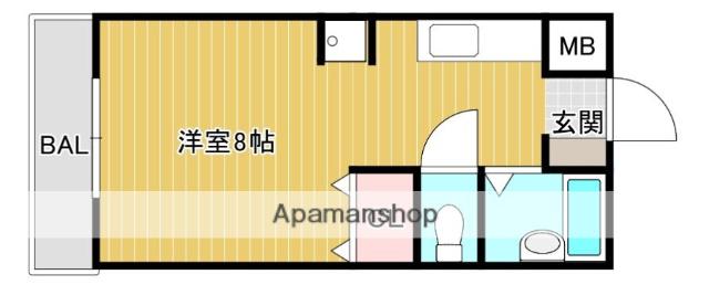パークサイド705(ワンルーム/1階)の間取り写真