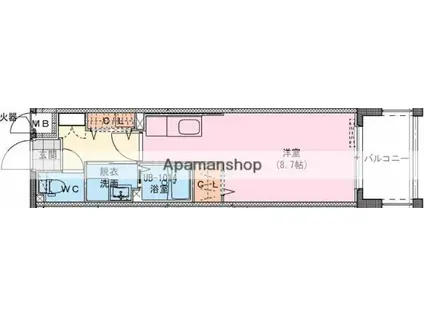 RIVIERE CHAMP 宮田町(ワンルーム/5階)の間取り写真