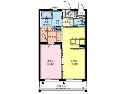 BELLO DONI(1LDK/3階)の間取り写真