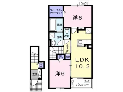 ノイ ブリーゼ(2LDK/2階)の間取り写真