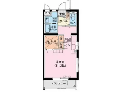 PLAISIR(ワンルーム/4階)の間取り写真