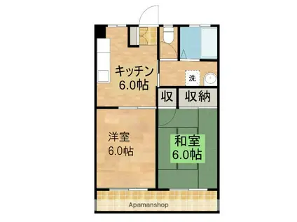 モルチェOOMIYA(2DK/2階)の間取り写真